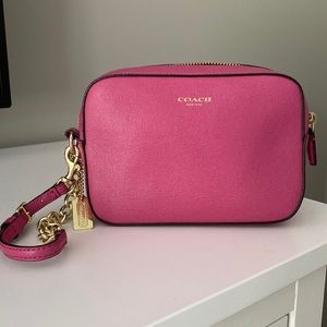 Coach Raspberry Pink Vachetta Leather Wristlet Rare and HTF!